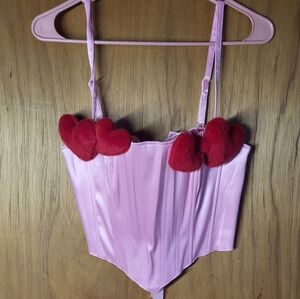 Dollskill Sateen Corset with Hearts Medium